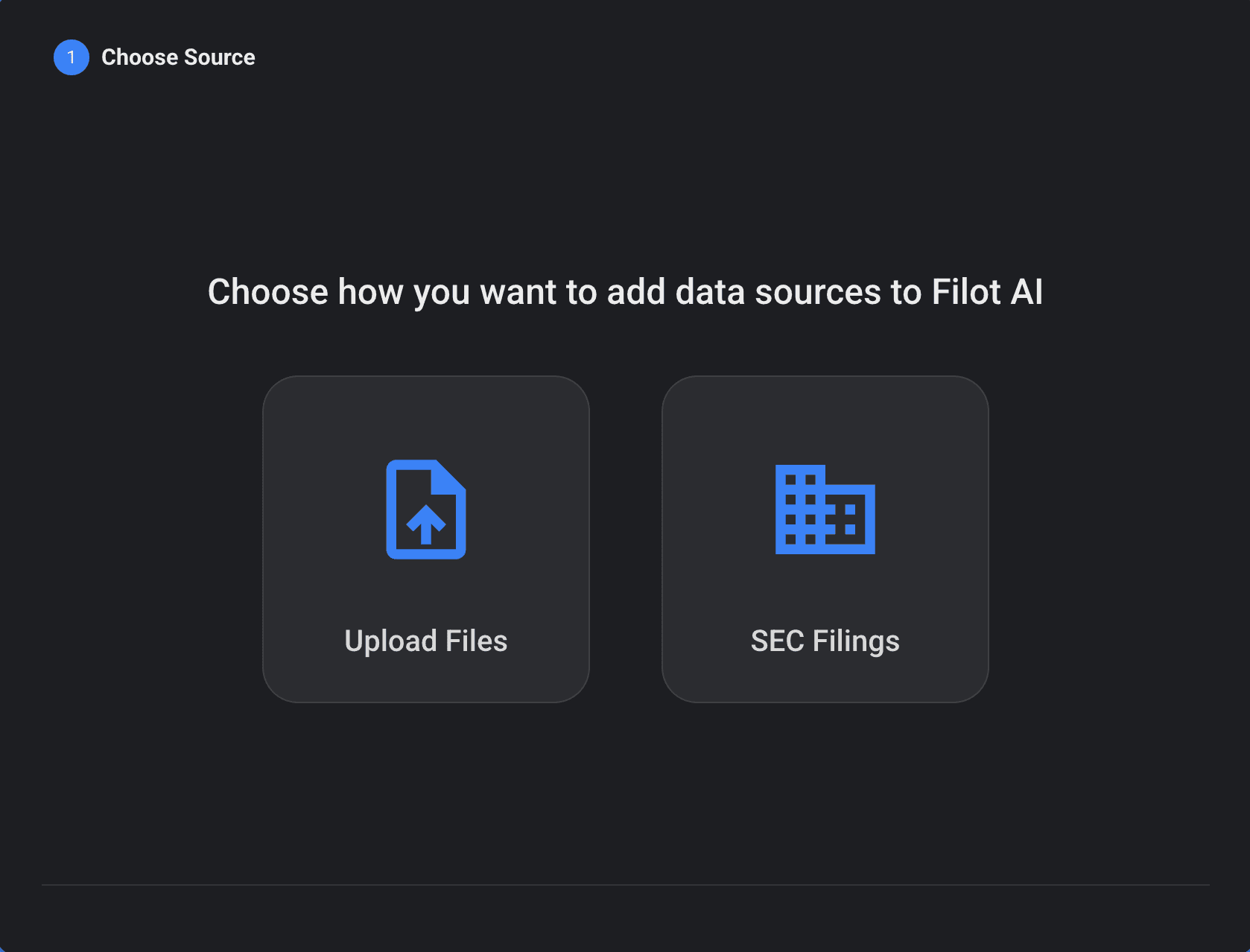Upload documents interface